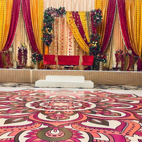 Colorful Mehndi stage