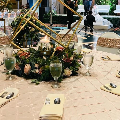 Gold geometric centerpiece
